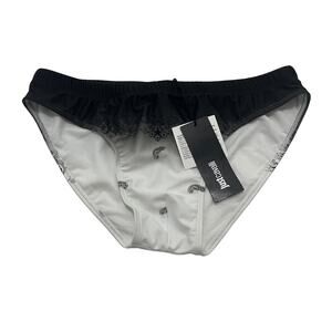 6-56 ROBERT CAVALLI Men's Speedo Paisley Motif Black/White Large